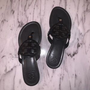 Tory Burch black leather Miller sandals